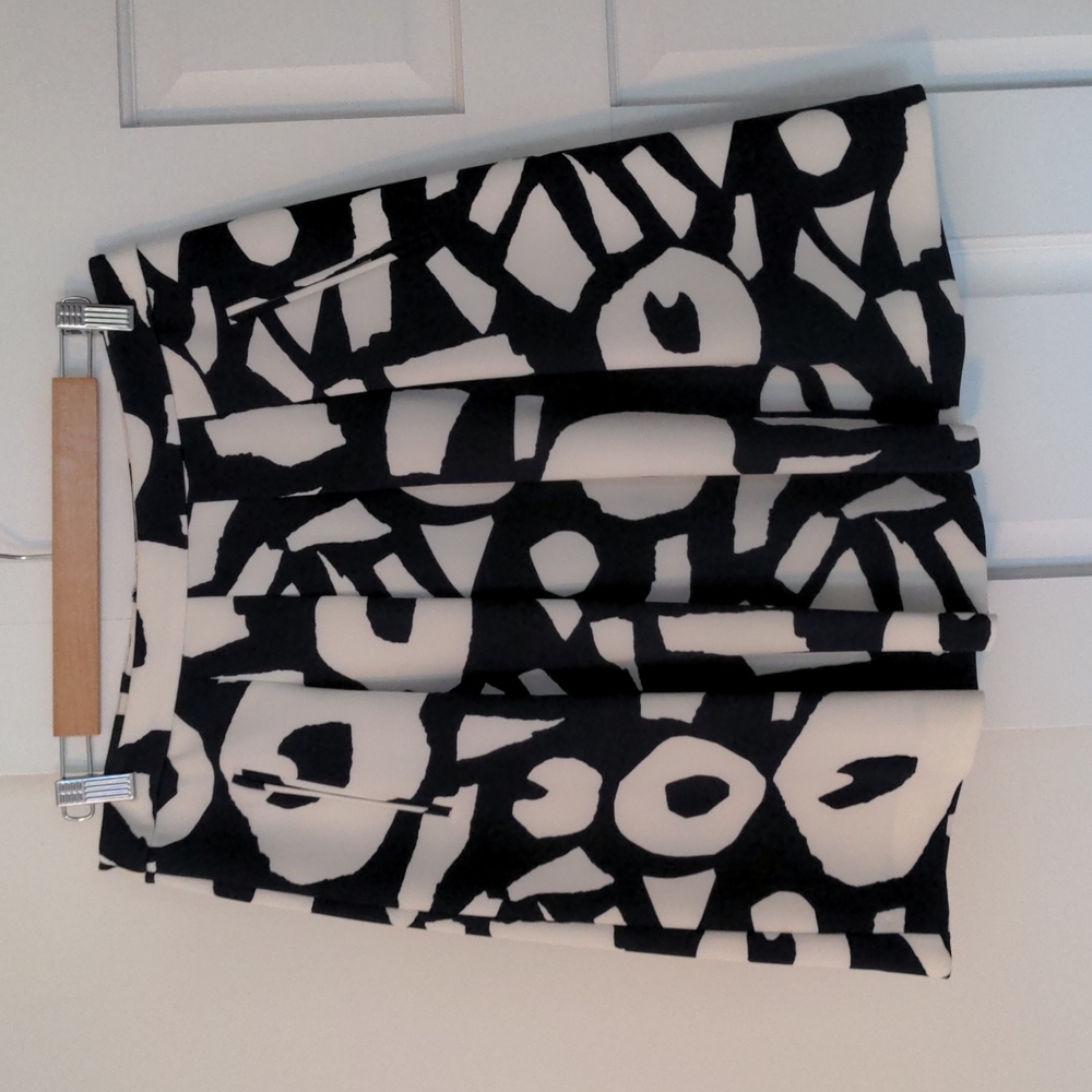 Loft geometric skirt with pleats - 8